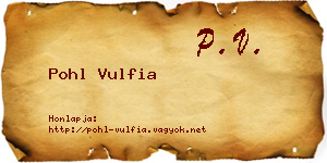 Pohl Vulfia névjegykártya